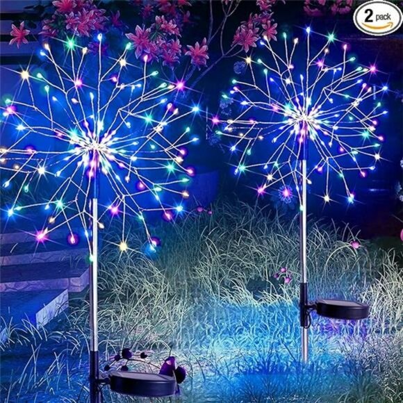 suddus Solar Garden Lights Outdoor Firework Multicolor Fairy Pathway Decor - Picture 7 of 7